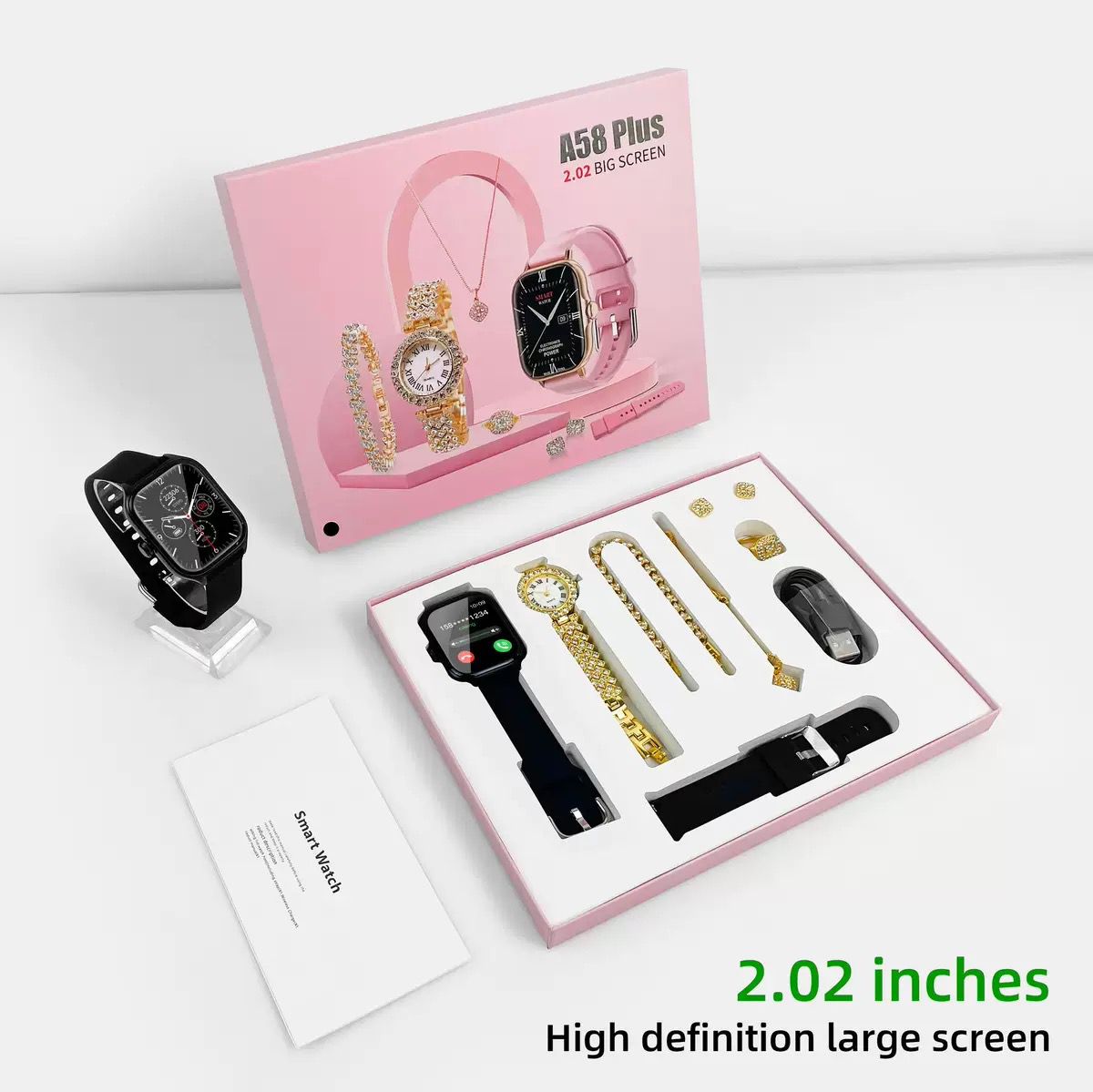 A58 Plus Smart Watch Bracelet with Touch Control and Bluetooth Fitness Tracker with Blood Pressure Monitoring Feature - Trending -Smart Watch
