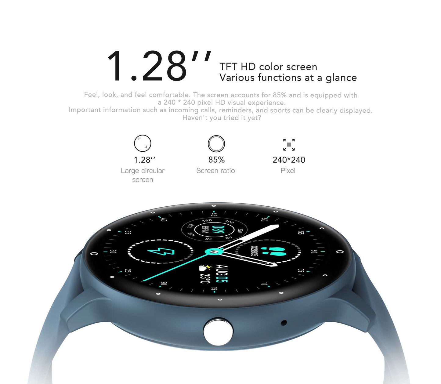 Tech & Trove ZLO2C Pro Smartwatch – 1.28" TFT HD Display, Bluetooth Calling, IP67 Waterproof, 100+ Watch Faces & Sports Modes, for Android & iOS (Men & Women)