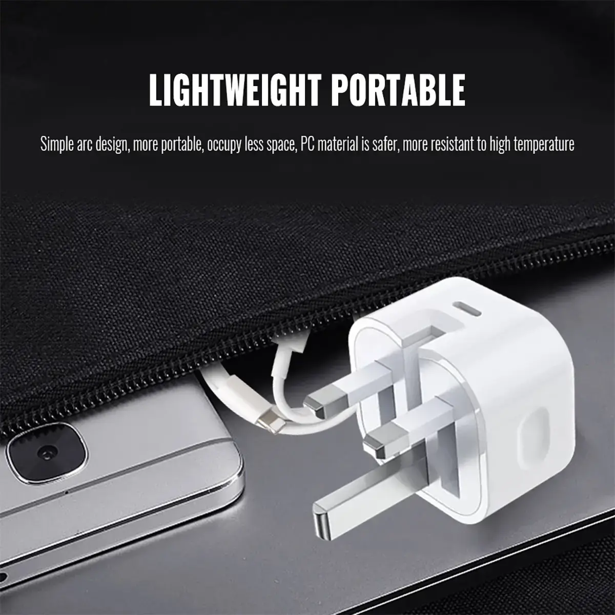 iPhone 20W PD 3-Pin Wall Charger + Lightning Data Cable | USB-C Power Adapter | Super Fast Charging | Compatible with All Apple Devices
