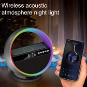 G5 6-in-1 Bluetooth Speaker Lamp – 15W Wireless Charging, Alarm Clock & RGB Light