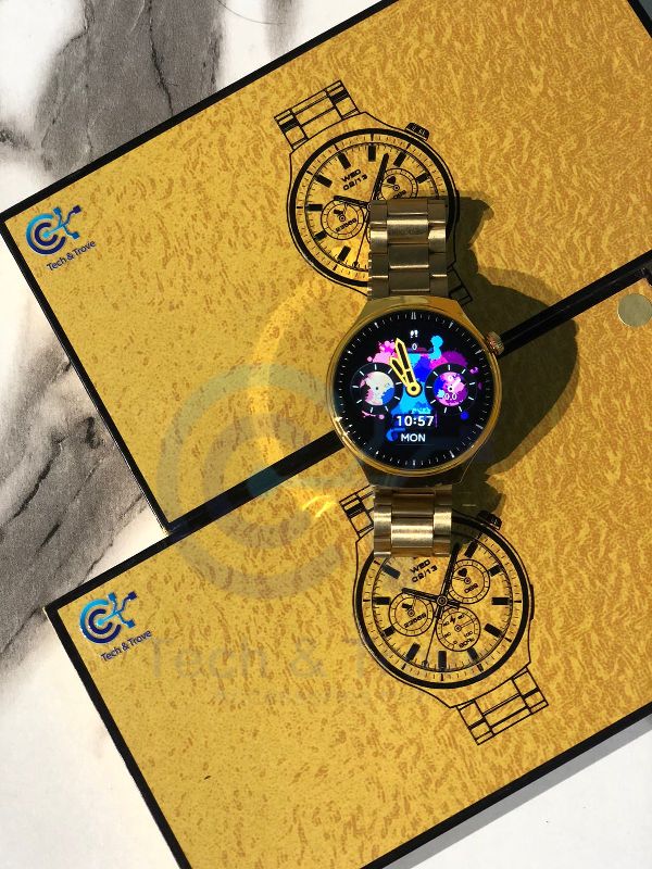 Watch 4 Pro Golden Edition – Bluetooth Calling Smartwatch with Wireless Charging, HD Round Display, Sports Modes & IP67 Waterproof (Android & iOS)