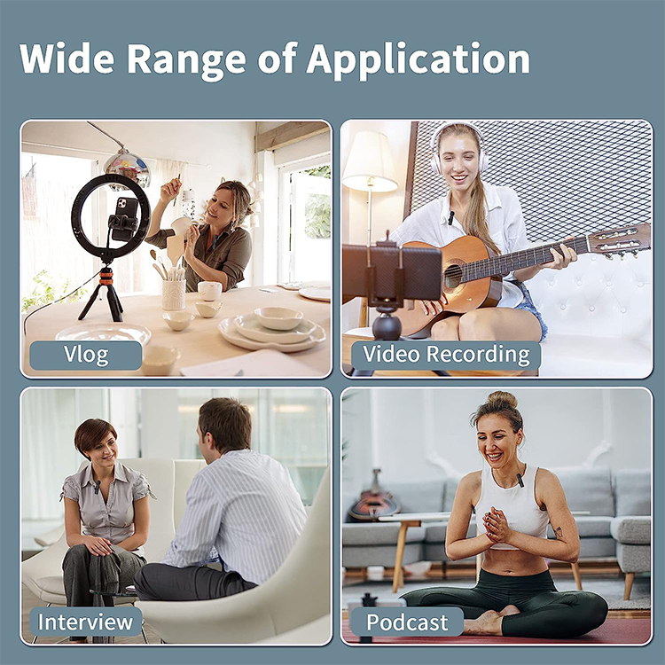 K9 Wireless Bluetooth Lavalier Microphone for Type C and Lightning – Noise Cancellation | 20M Range | Plug & Play
