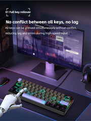 K33 61 Keys RGB Mechanical Gaming Keyboard – Blue Switch, Wired USB-C, Compact 60% Layout