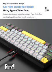 K33 61 Keys RGB Mechanical Gaming Keyboard – Blue Switch, Wired USB-C, Compact 60% Layout