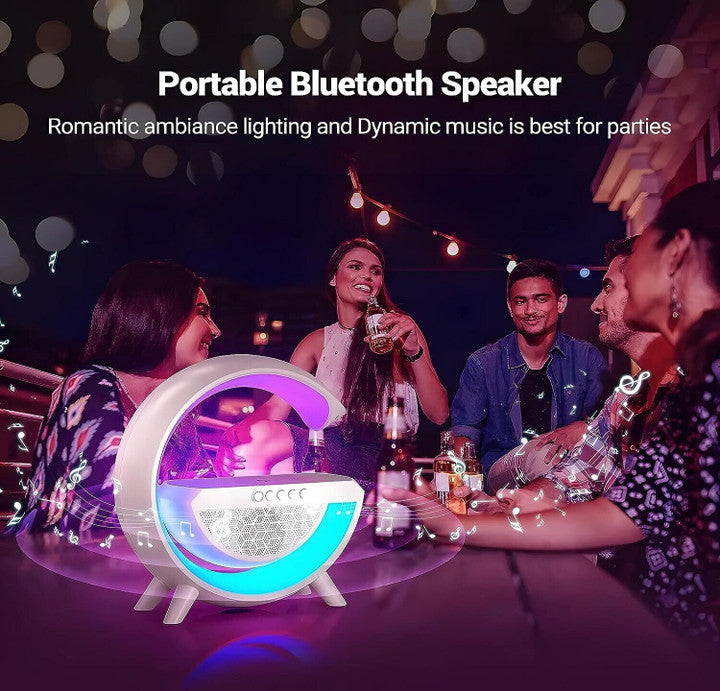 BT2301 G Lamp Speaker – 15W Wireless Charging, Bluetooth Speaker & RGB Light