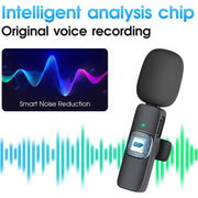 K9 Wireless Bluetooth Lavalier Microphone for Type C and Lightning – Noise Cancellation | 20M Range | Plug & Play