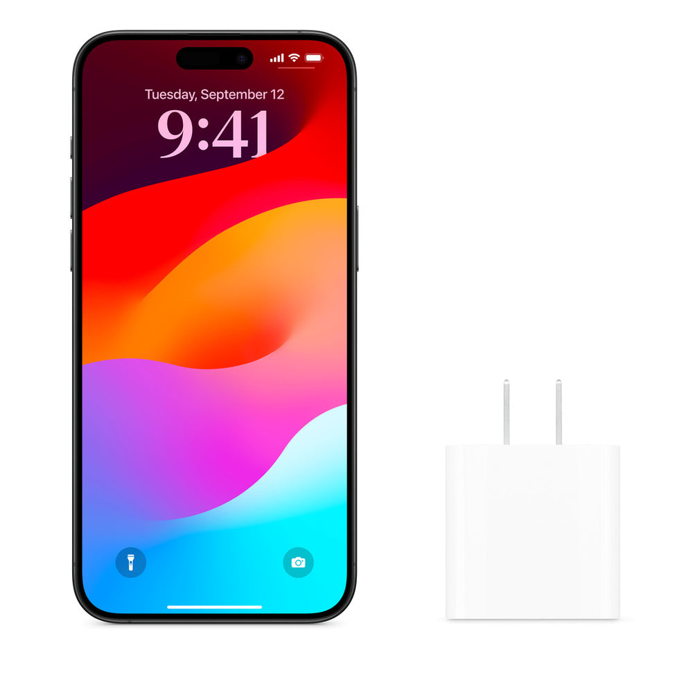 iPhone 20W PD 2‑Pin Adapter with Lightning Cable — USB‑C Fast Charging Wall Charger — Compatible with iPhone 6 to iPhone 14 Series