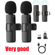 K9 Wireless Bluetooth Lavalier Microphone for Type C and Lightning – Noise Cancellation | 20M Range | Plug & Play