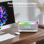 A911 3-in-1 Speaker – 15W Wireless Charging, Dual Bluetooth Speakers, RGB Light