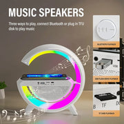 BT2301 G Lamp Speaker – 15W Wireless Charging, Bluetooth Speaker & RGB Light