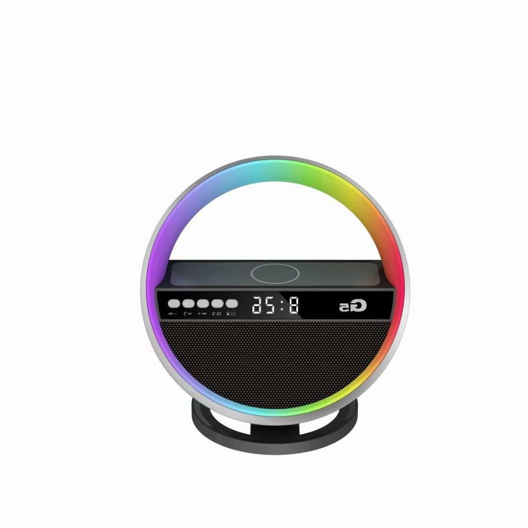 G5 6-in-1 Bluetooth Speaker Lamp – 15W Wireless Charging, Alarm Clock & RGB Light