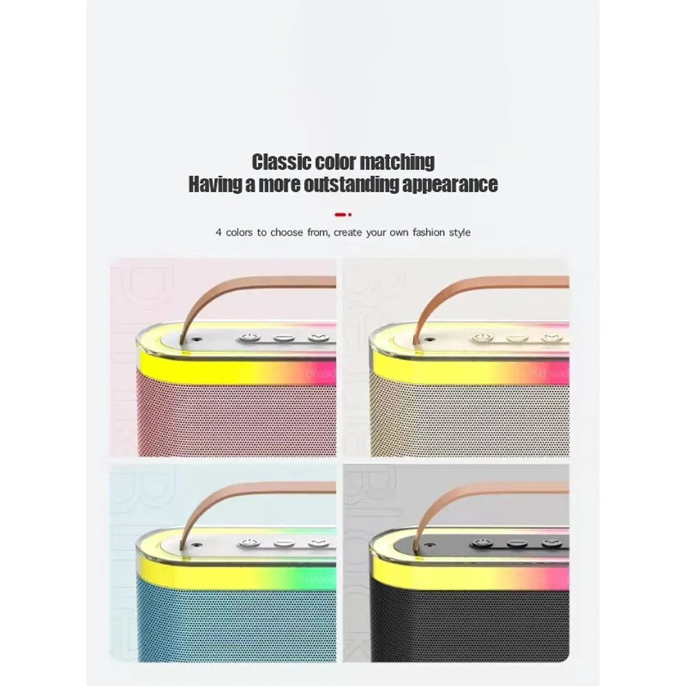 KTS-2112 Portable Bluetooth Speaker with Heavy Bass, RGB Lights, Dual Speakers, Type-C Charging, USB & TF Card Support