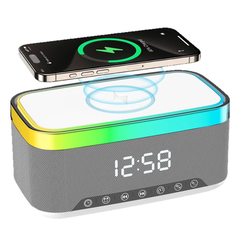 A911 3-in-1 Speaker – 15W Wireless Charging, Dual Bluetooth Speakers, RGB Light