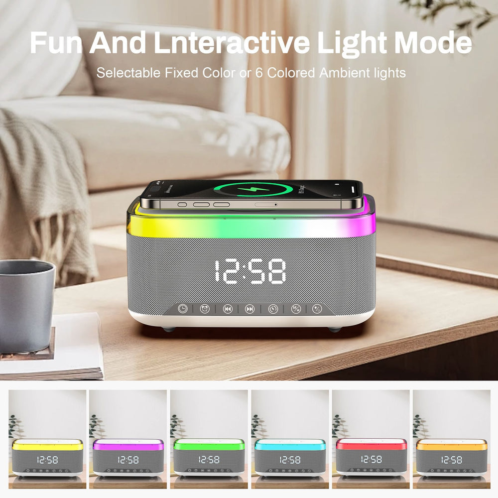 A911 3-in-1 Speaker – 15W Wireless Charging, Dual Bluetooth Speakers, RGB Light