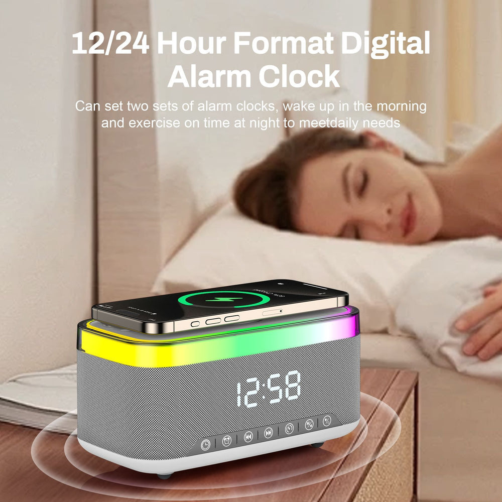 A911 3-in-1 Speaker – 15W Wireless Charging, Dual Bluetooth Speakers, RGB Light
