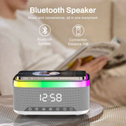 A911 3-in-1 Speaker – 15W Wireless Charging, Dual Bluetooth Speakers, RGB Light