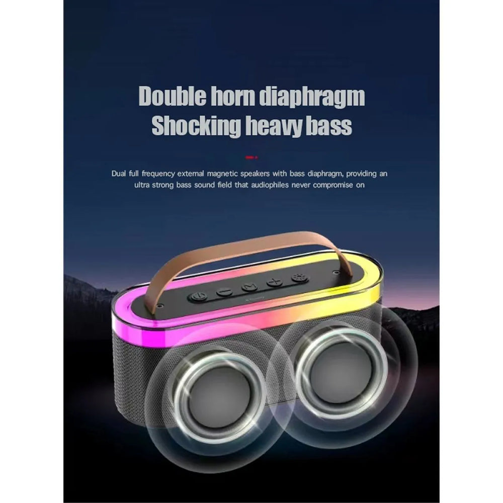 KTS-2112 Portable Bluetooth Speaker with Heavy Bass, RGB Lights, Dual Speakers, Type-C Charging, USB & TF Card Support